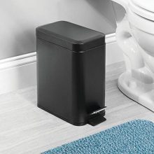 mDesign 1.3 Gallon Rectangular Slim Profile Steel