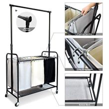 Laundry Hamper Basket with Removable Hanging Bar