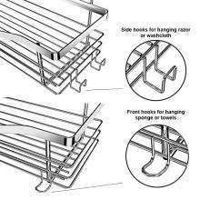 Orimade Shower Caddy Basket Soap Dish Holder Shelf with 5 Hooks