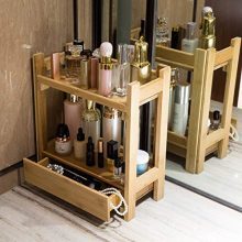 🌿 Natural Bamboo Makeup Organizer with Drawer – Perfect for Beauty Lovers