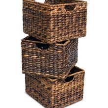 BIRDROCK HOME Woven Storage Shelf Organizer Baskets with Handles