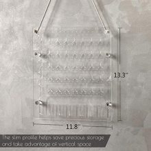 Wall Hanging Earring Organizer – Acrylic Jewelry Display Rack with 96 Holes and 6 Hooks for Necklaces, Bracelets, and Accessories