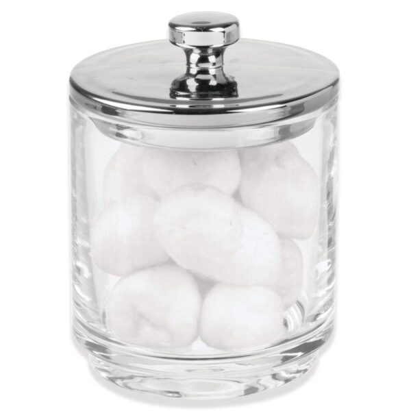 mDesign Glass Bathroom Vanity Storage Organizer Apothecary Canister