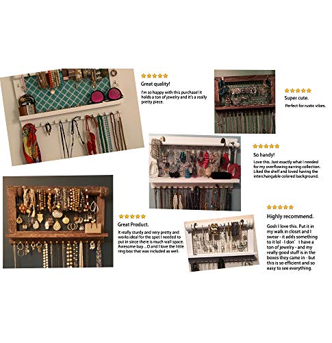 White Wall-Mounted Mesh Jewelry Organizer