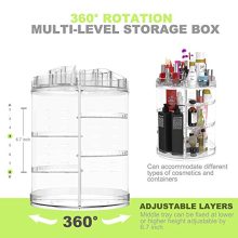 360-Degree Rotating Adjustable Makeup Organizer
