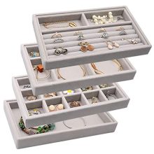 Velvet Jewelry Drawer Inserts Trays, Earring Organizer