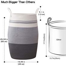 OIAHOMY Laundry Hamper Woven Cotton Rope Large