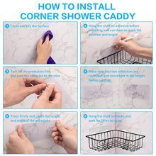 Asija 2-Pack Corner Shower Caddy -  Stainless Steel Adhesive Shower
