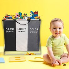 Hamper Sorter Basket Bin Foldable with Aluminum Frame