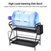 2-Tiers Metal Dish Drainer Rack Large Anti-Rust Kitchen