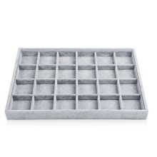 Oirlv 24 Grid Ice Velvet Jewelry Drawer Organizer