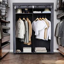 Closet Storage Organizer Portable Wardrobe with Hanging Rods