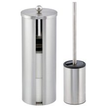 mDesign Modern Bathroom Storage and Toilet Brush Set