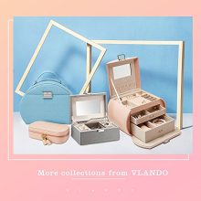 Vlando Jewelry Box, Faux Leather Medium Jewelry Organizer