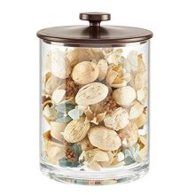 mDesign Modern Plastic Round Bathroom Vanity Countertop Storage