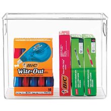 mDesign Plastic Home, Office Storage Organizer Bin with Handles