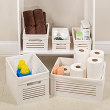 Wooden Storage Bin Toilet Paper Basket Storage - Decorative Vanity