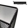 All in one black office desk mesh organizer with 5 compartments