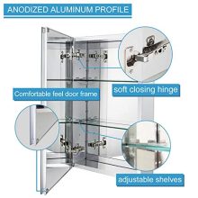 Medicine Cabinet with Framless Double Sided Mirror Door