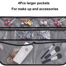 Hanging Jewelry Organizer with Rotating Hanger - 76 Pockets for Effortless Jewelry Storage and Access(Gray)