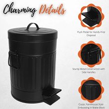 Autumn Alley Black Bathroom Trash Can with Lid