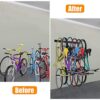 Bike Storage Rack, 6 Bike Hooks for Garage Space-Saving