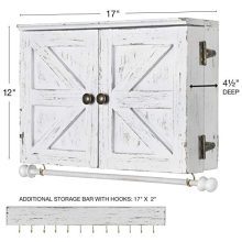 Rustic Wall Mounted Jewelry Organizer with Wooden Barndoor Decor.
