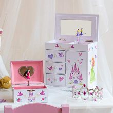 Musical Jewelry Box with 3 Pullout Drawers