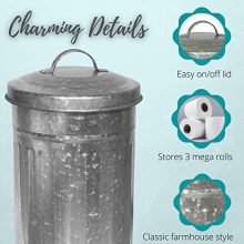 Autumn Alley Galvanized Toilet Paper Reserve Holder Canister with Lid