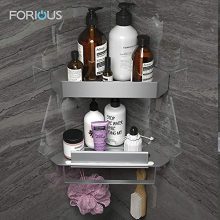 FORIOUS Bathroom Shower Corner Shelf Combine with Squeegee