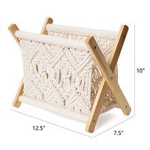 Mkono Macrame Magazine Rack Small Boho Magazine Holder
