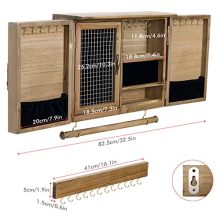 Wall Mounted Jewelry Holder with Wooden Barn Door