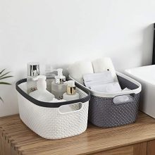 Streamline Your Space with White Plastic Storage Baskets - A 3PC Organizer's Dream