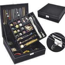 Jewelry Box for Women, QBeel 2 Layer, 36 Compartments