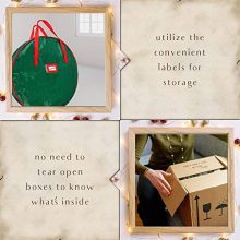 Christmas Wreath and Garland Bag with Durable Zippered Closure