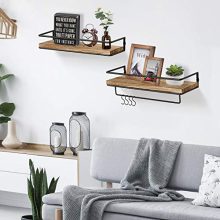 Wall Mounted Set of 2, Rustic Wood Wall Storage Shelves