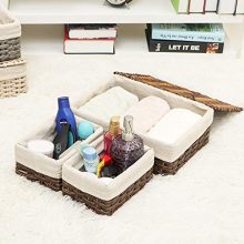 Woven Shelf Baskets Set for Storage Organizing