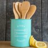Charming Turquoise Utensil Crock - Stylish Storage for Your Kitchen Tools