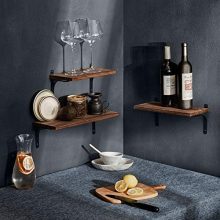 Ophanie Floating Shelves Wall Mounted, Rustic Wood Wall Storage Shelves