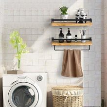 Paulownia Wood Rustic Floating Shelves Wall Mounted