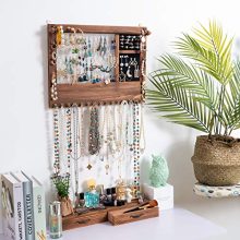 Wall Mounted Jewelry Organizer for Earring Stud Ring Necklace