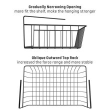 Under Shelf Basket, iSPECLE 4 Pack Wire Rack, Slides Under Shelves For Storage