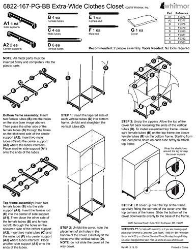 Wardrobe Clothes Storage Organizer Closet with Hanging Rack