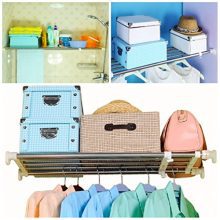 BAOYOUNI Closet Tension Shelf Rod Heavy Duty