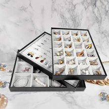 GISK Set of 4 Velvet Jewelry Trays Organizer Set