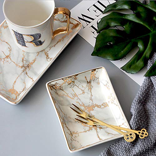 Jewelry Storage with the Nordic Golden Striped Marble Plate
