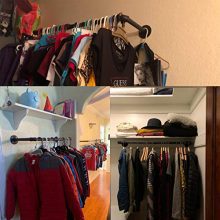 Industrial Pipe Clothes Rack, Heavy Duty Wall Mounted