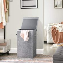 Laundry Basket with Liner Bag Linenette Fabric