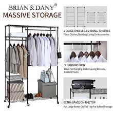 Heavy Duty Clothes Wardrobe Free-standing Closet Garment Rack
