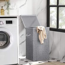 Laundry Basket with Liner Bag Linenette Fabric